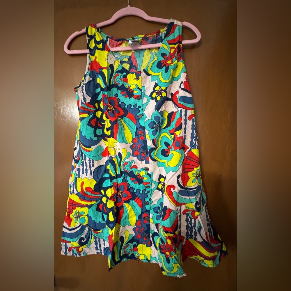 Manuhealii Vibrant Floral Skirt in Red, Yellow, and Blue